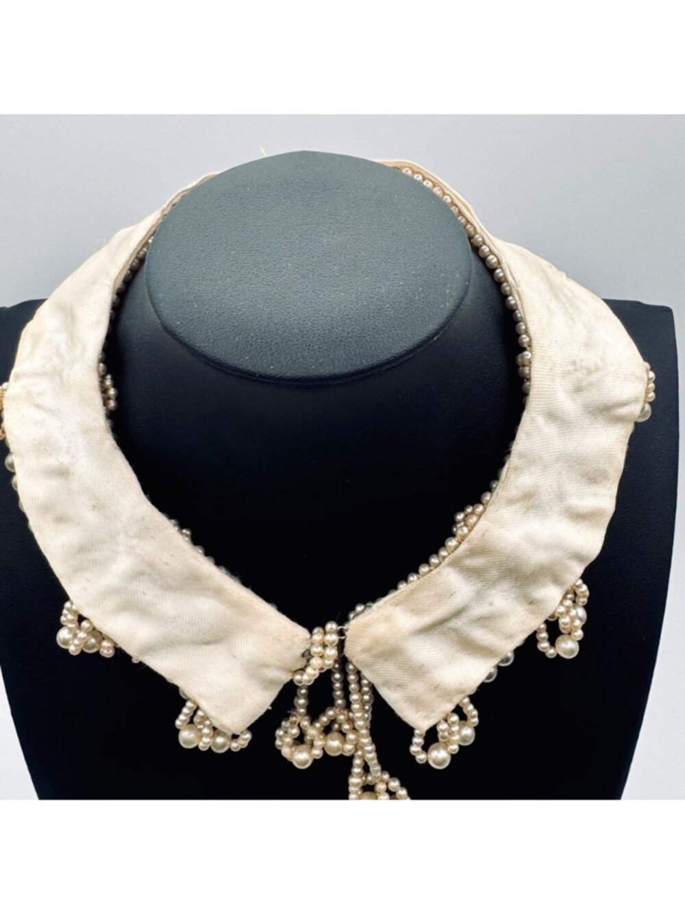 Vintage Faux Pearl Rhinestone Collar Handmade Top Hit Baar & Beards Mid-Century - Picture 8 of 10